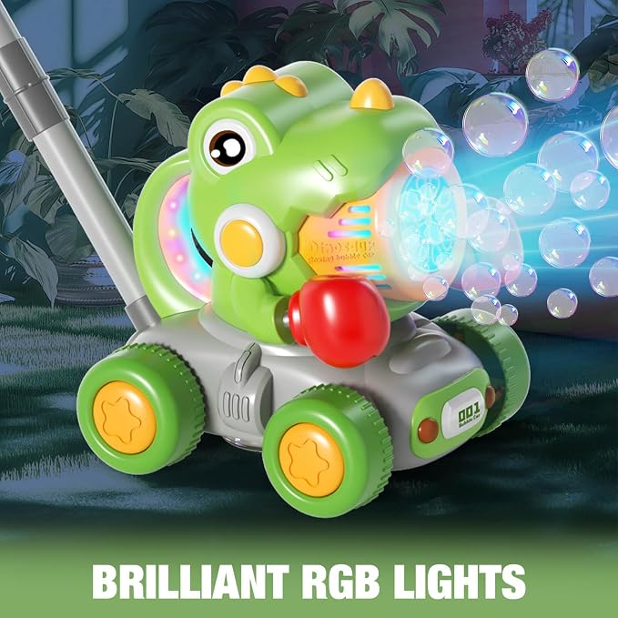 Dolanus Bubble Machine for Toddlers: Dinosaur Boxing Bubble Machine Push Car, Bubble Lawn Mower, Toddler Toy for Outdoor, Toys for Ages -4, Gifts for 3 4 5 Year Old Kids Girls Boys Birthday