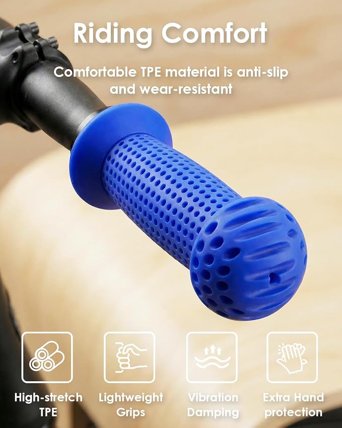 100mm Kids Bike Grips - Bicycle Handlebar Grips with Mushroom Pattern for Kick Scooters, Balance Bikes, and Bikes