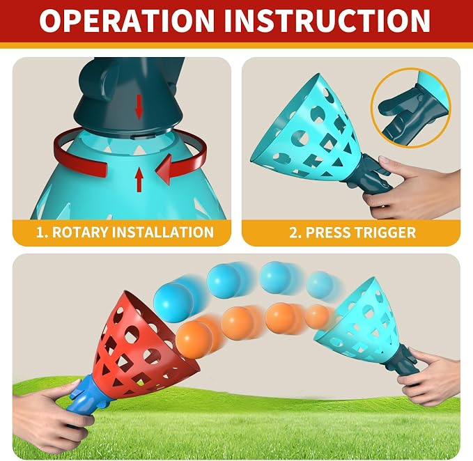 Bennol Outdoor Game Toys for Kids Boys with 20 Balls Pop Pass Catch Ball Game Outside Toys Gifts for 3 4 5 6 7 8+ Year Old Teens, Outside Outdoor Play Gifts for Kids Boys Ages 3-5 4-8