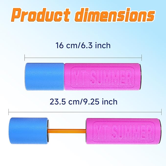 Water Guns for Kids Adults Toddler, High-Capacity Foam Squirt Gun Toy, Summer Fun Water Toys for Pool Outdoor Beach Games, Water Blaster for Ages 4-8 8-12 Boys Backyard Party Play(6.3" 18PCS)
