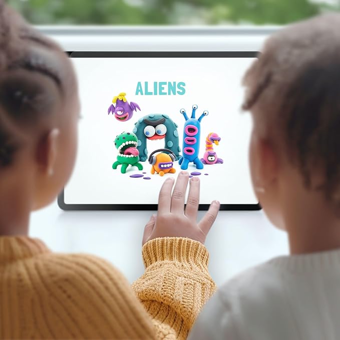 HEY CLAY Set - Colourful Modeling Air Dry Clay Kit for Kids 15 cans and Sculpting Tools with Fun Interactive Instructions App - Children 3+ (Aliens)
