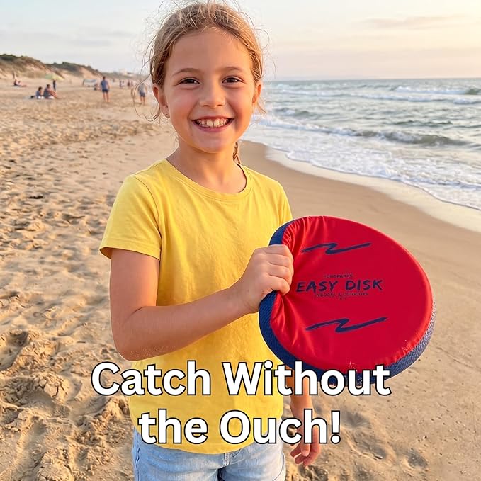 Funsparks Easy Disk - Soft Catch Flying Disc - Easy to Learn and Play Disc Toss for Indoors or Outdoor Games for Kids, Beginners or Advanced Ultimate Flying Disc Game