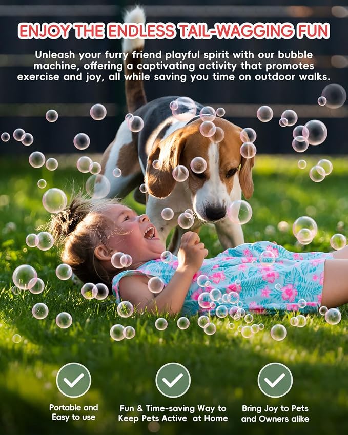 Bubble Machine, Make Big/Medium/Small Bubble, Outdoor Bubble Blower Machine for Pet Toddler Kid, Electric Bubble Maker Powered by Plugin/Battery for Wedding Birthday Party(Green)