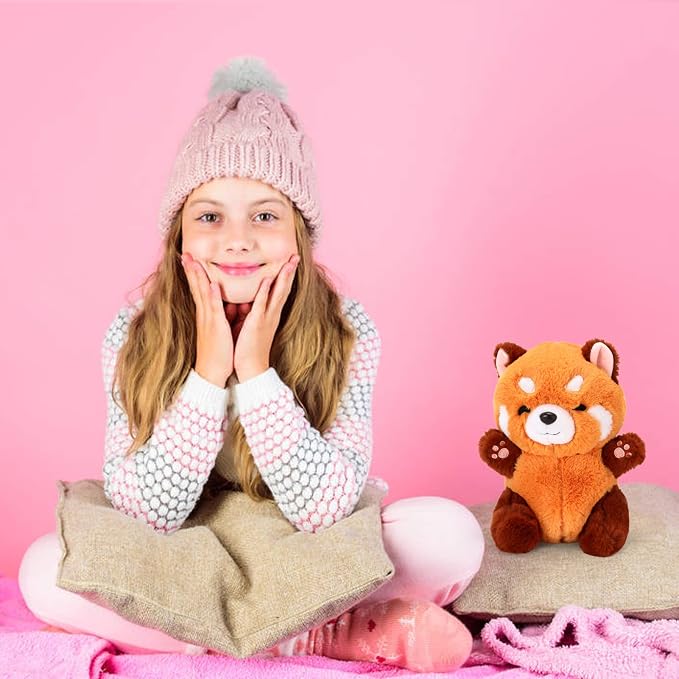 Riuhot Red Panda Stuffed Animal Cute Plush Toy Plushie Christmas Birthday Valentine's Day Gift for Girlfriend Kids 9" Red Panda Stuffed Animals
