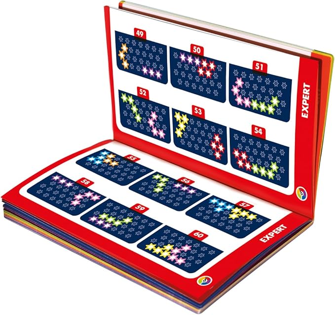 SmartGames IQ Stars, The Entry-Level IQ Game, a Travel Game for Kids and Adults, Skill-Building Brain Game - Brain Teaser for Ages 6 & Up, 120 Challenges in a Travel-Friendly Case.