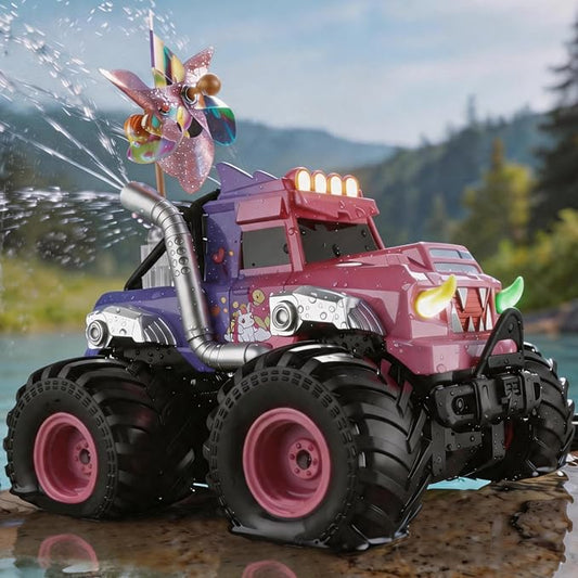 3-in-1 Amphibious Remote Control Car, RC Boat/Water Gun, 2.4GHz All Terrain Waterproof Monster Trucks for Boys Age 4-7 W/2 Batteries 70 min, Birthday Gift Pool Toys for Kids Ages 4-8