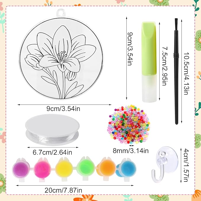 Nlicrst 32 Sets Flower DIY Sun Catcher Crafts Decorations, Sun Catcher Kits for Adults Window Art, Suncatcher Paint DIY Craft Kits for Kids Classroom Decorations