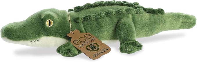 Aurora® Responsibly Made Eco Nation™ Alligator Stuffed Animal - Ideal for Playtime Adventures - Perfect for Birthdays or Just Because - Green 14 Inches
