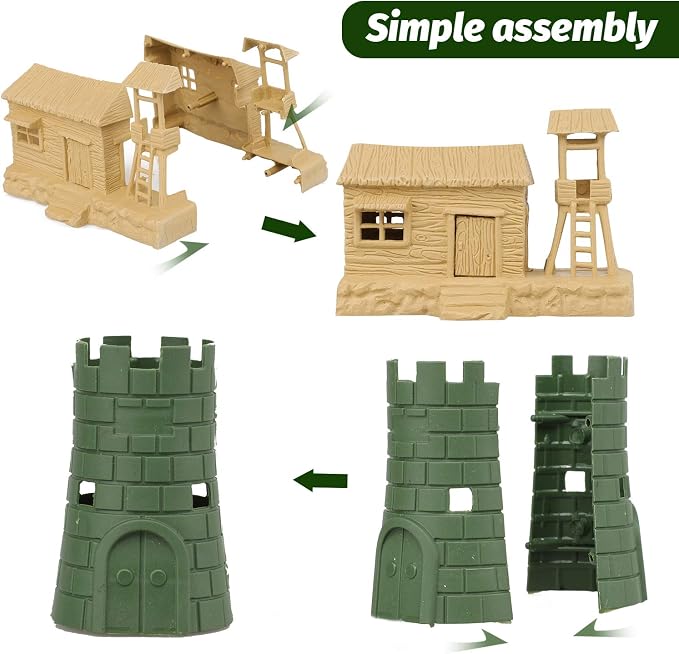 TOY Life 95 PCS Army Men Toys, Toy Soldiers for Boys, Plastic Action Figures, Soldier Guys Military Playset, Gift for Boy