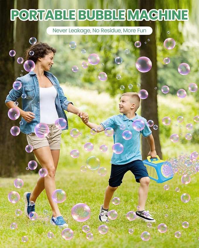 Bubble Machine Automatic Blower for Kids: Bubble Marker for Parties Battery Operated Bubble Machine for Toddlers | 20000+ Bubbles Per Min with 2 Speed Levels - Outdoor Toys for Birthday Wedding