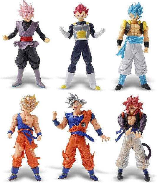 Anime PVC Action Figures 6PCS 6.5-8 Inch Dynamic Pose Collectible Statue Set for Fans Gift Display (6PCS)