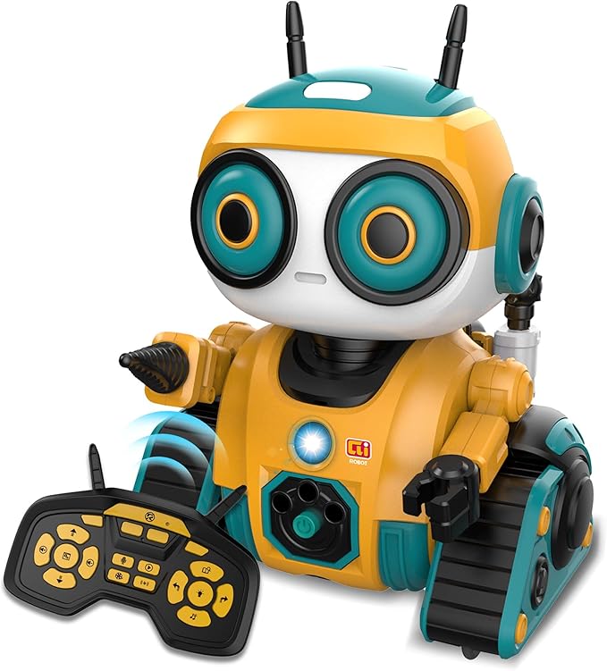 BYTEWAR Robot Toys, Rechargeable Remote Control Robot, with Intelligent Programming Function, Gesture Sensing, Auto-Demo,Music and Dance,Children's Birthday Gift(Yellow)
