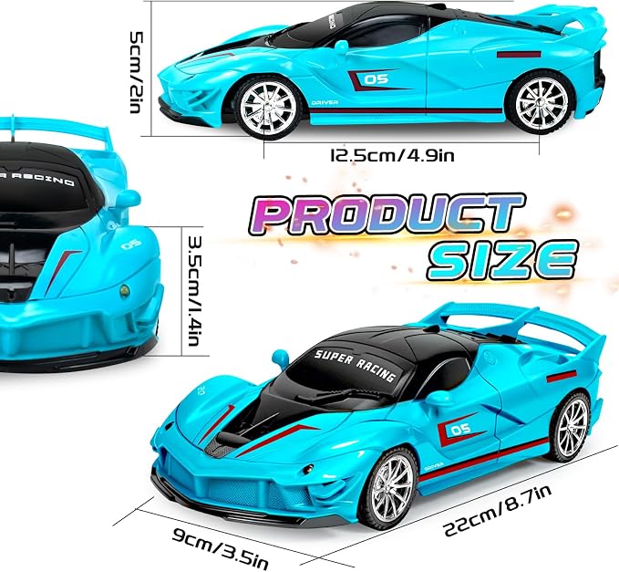 2 Pack Pink Blue Remote Control Car Toys for Kids Boys Girls, Rc Cars Toy Vehicle with Headlight & Controller, Rc Racing Car for Boys Girls Age 3 4 5 6 7 8 Birthday (Blue+Pink)