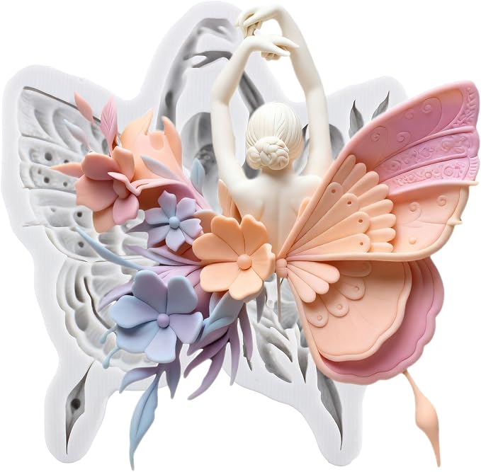 Butterfly Fairy Polymer Clay Molds Flower Fairy Silicone Mold for DIY Crafts Epoxy Resin Casting Polymer Clay Tools Craft Air Dry Jewelry Making