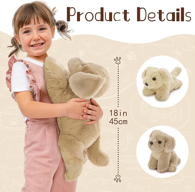 MorisMos Golden Retriever Stuffed Animals with Babies Inside,18'' Mommy Puppy Surprise with Baby Dog Toys for Kid Girl Boy,Realistic Golden Retriever Dog Stuffed Animals for Baby Shower Birthday Gift