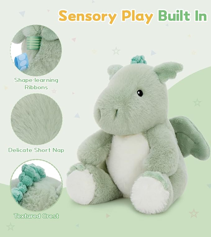Dinosaur Stuffed Animal, Cute Dino Plush Toy for Kids Boys Girls, Soft Dinosaur Plushies, Cuddly Dino Stuffy Gift for Birthday Christmas Easter, Dinosaur Toys for Toddlers
