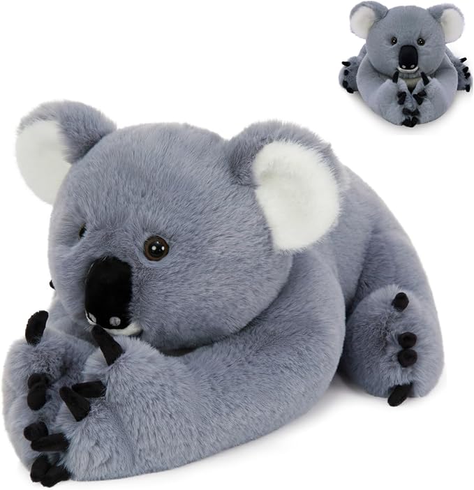 MaoGoLan Koala Stuffed Animal 25.6" Giant Stuffed Koala Plush - Soft Cuddly Huggable Design with Snap Button on Paws, Gift for Kids Childern Adults, Gray