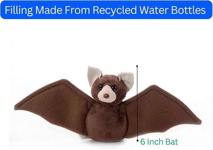 The Petting Zoo Bat Stuffed Animal Plushie, Gifts for Kids, Wild Onez Babiez Wildlife Animals, Bat Plush Toy 6 Inches