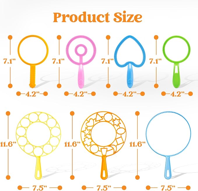 JOYIN 29 Pcs Big Bubble Wands Set, Giant Bubble Wand Bulk with Tray for Kids Outside Blowing, Toys for Summer Easter Party Favor Birthday Toddlers