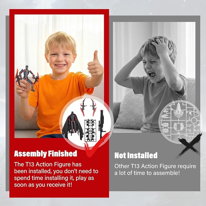 T13 Action Figure Set Assembled-3D Printed Multi-Jointed Movable Dummy 13，Titan 13 Action Figure, Birthday Gifts for Boys, Girls Desktop Decorations