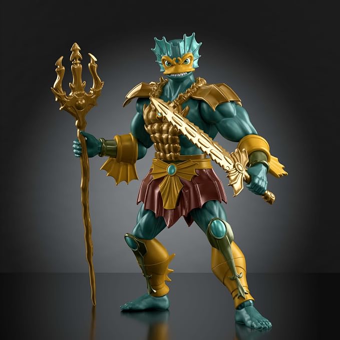 Masters of the Universe Origins Action Figure 200X Cartoon Collection Mer-Man, 5.5 Inch 1980s Motu TV Villain, Detailed Design Trident & Sword
