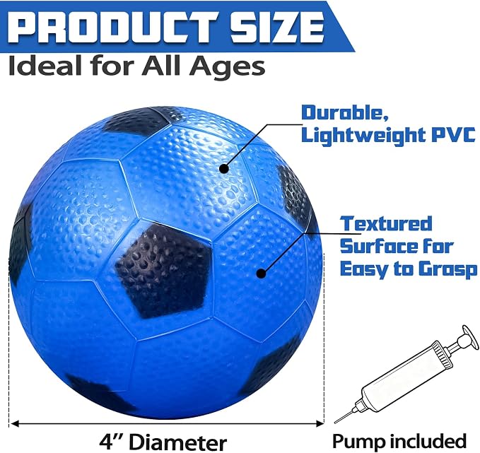 Hymaz 6 Pack Mini Soccer Ball Set, 6 Inch Colorful Soccer Balls with Pump, Indoor Outdoor Sports Mini Balls Toys for Kids Boys Girls Pool Playground Beach Garden Play
