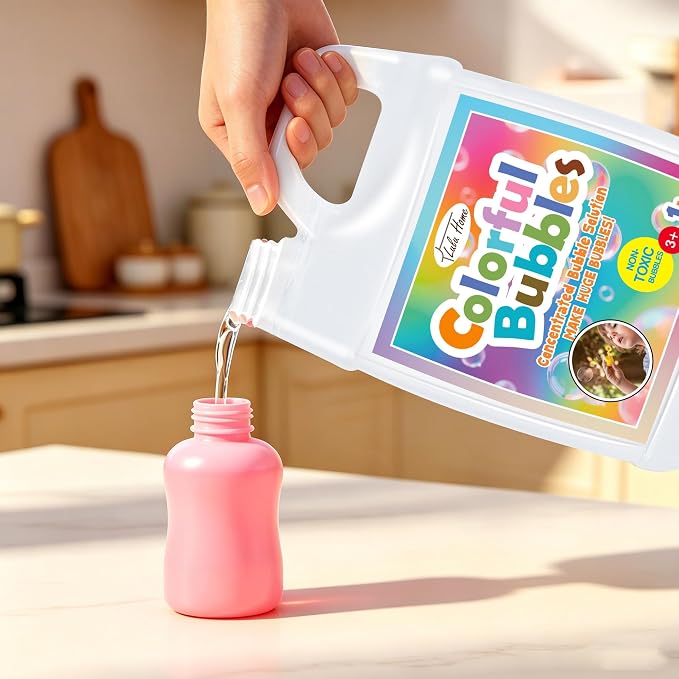 Lulu Home 2 Packs Bubble Concentrated Solution, Each 1 L/ 33.8 OZ Bubble Refill Solution for Kids Bubble Machine, Giant Bubble Wand, Bubble Blower Toys, Birthday Party Favors (White Bottle)