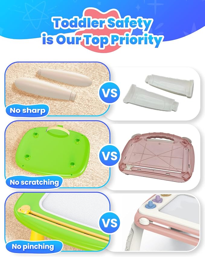 Seimome Toddlers Toys Ages 1-3, Magnetic Drawing Board, Doodle Board Pad Learning and Educational Toys for 18 Months Baby 1-3 Yr Kids Birthday Gifts- Green