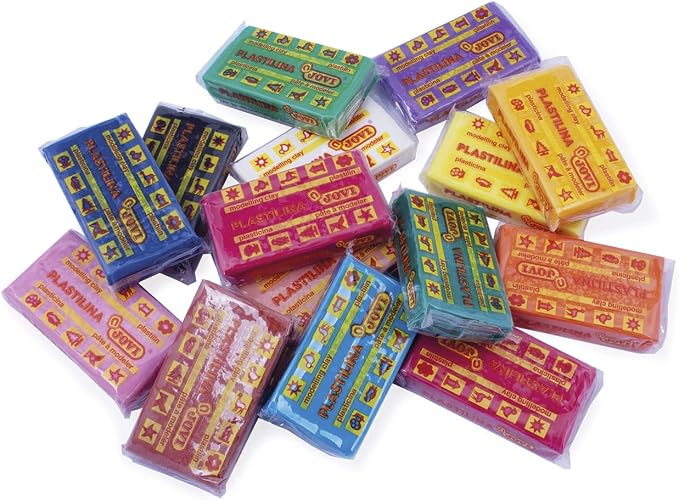 Jovi - Reusable and Non-Hardening Modeling Clay, 30 1.75oz Bars, 15 Colors | Non-Toxic and Gluten-Free, for Arts and Crafts Projects, multicolor, vegetable base
