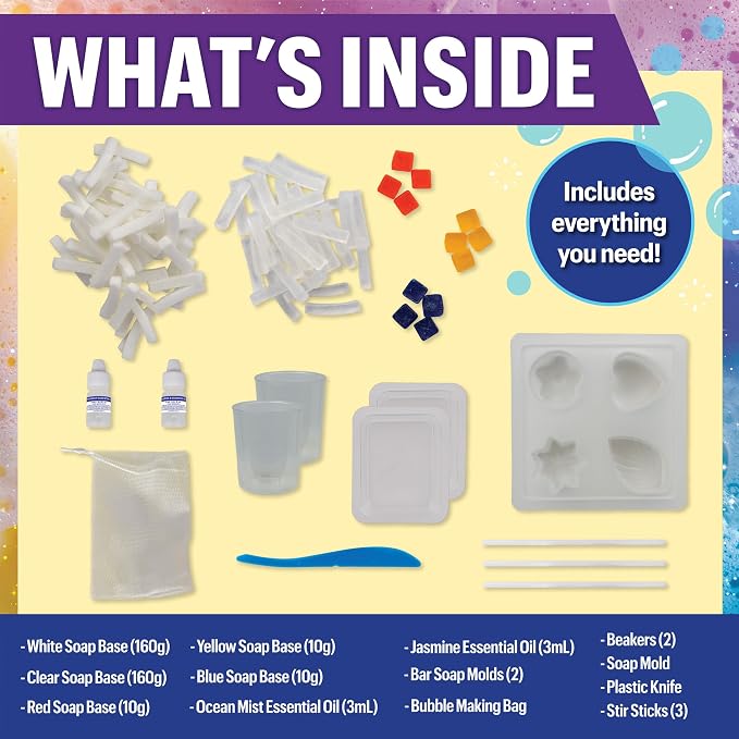 NOVA Soap Experiment Lab by MindWare – Make Your Own Soaps, Chemistry Science Kit with Scents & Molds, STEM Learning, Ages 8+
