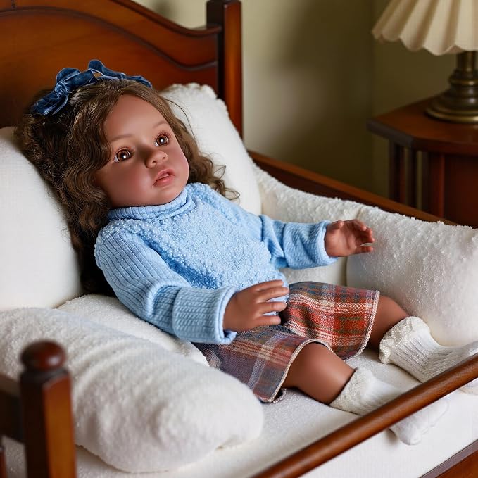 BABESIDE Lifelike Reborn Baby Dolls Black Girl- 20 Inch Soft Body Realistic-Newborn Handmade Real Life Baby Dolls with Clothes and Toy Gift for Kids Age 3+