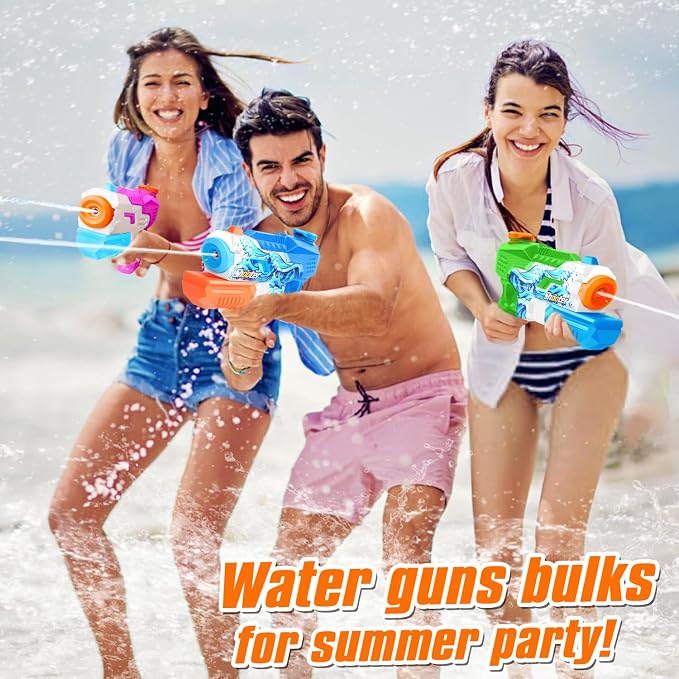 8 Pack Water Gun for Kids Adults: 600cc Squirt Blasters Super Water Gun Soaker with Long Range High Capacity for Boys Girls Summer Swimming Pool Beach Outdoor Water Fighting Play Toys Party Favors
