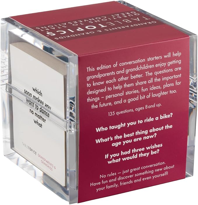 TableTopics Grandparents & Grandkids Conversation Cards to Connect Generations of Your Family, 135 Fun Questions to Explore New Topics with Kids