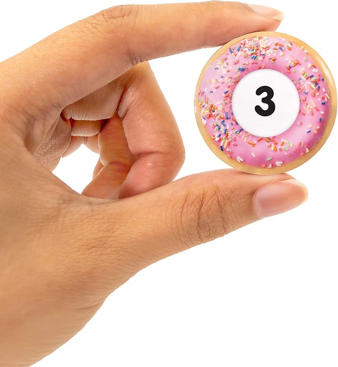 Junior Learning: Addition Snacks - Hand-On Math Practice Game, Problems On One Side - Solution On The Other, Donuts Theme Double-Sided Cards, Kids 5+