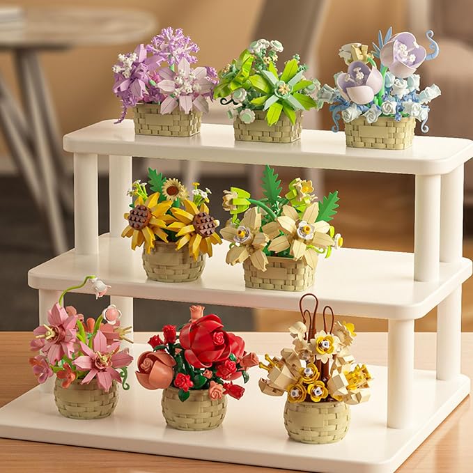 Mini Flowers Building Block Set,Flower Blocks Toys,Plants and Succulent Toys,Building Block Flowerpot，Botanical Collection Birthday Gift for Girls Boys Adults Kids Ages 6+ (Narcissus 166Pcs)