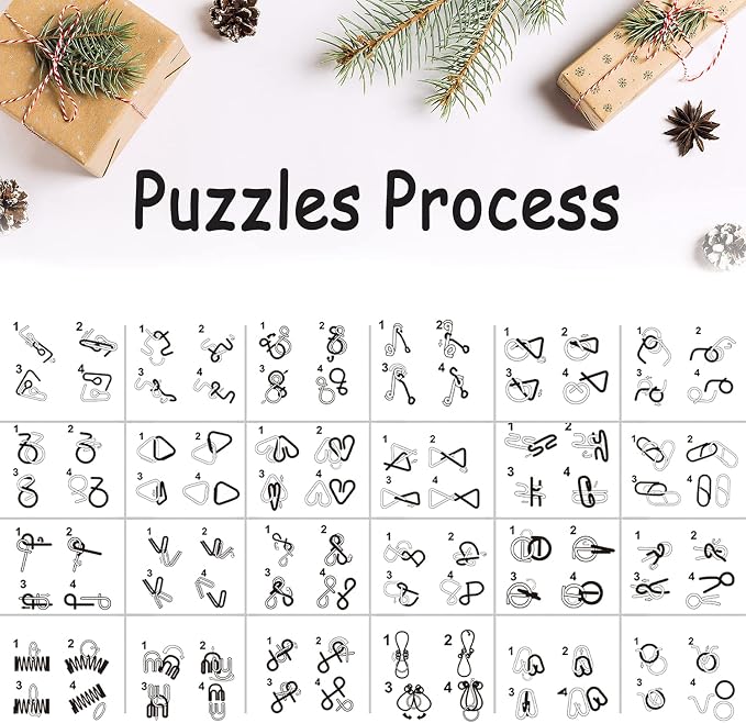 pozemu Brain Teaser Puzzles Advent Calendar 2025 Metal Puzzles Christmas Countdown Calendars for Kids Adult