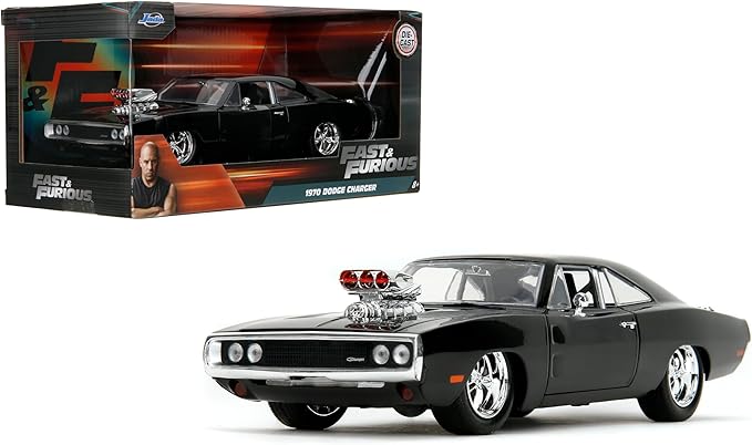 Jada Toys Fast & Furious 1970 Dodge Charger Die-Cast Car – 1:24 Scale, Highly Detailed Fast & Furious Movie Replica, Collectible Model, for Ages 8+