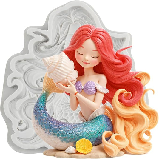 Mermaid Polymer Clay Mold Mermaid Conch Silicone Molds for DIY Craft Epoxy Resin Casting Polymer Clay Tools Crafts Air Dry Jewelry Making