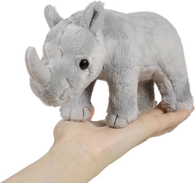 Ice King Bear Wild Animal Small Stuffed Animals Zoo Family Plush Toy (Rhino 7 Inches)