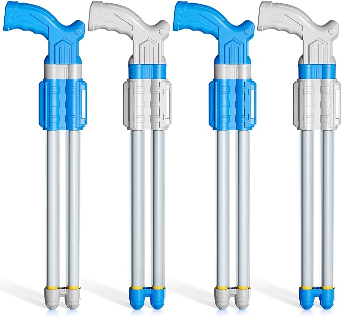 4 Packs Double-Nozzles Water Blaster Pool Toys Set for Kids Ages 3 4 5 6，Pool Beach Water Squirt Guns with Long Shooting Range and Ergonomic Handles, Outdoor Summer Gifts for 3-6 4-8 Year Boys Girls