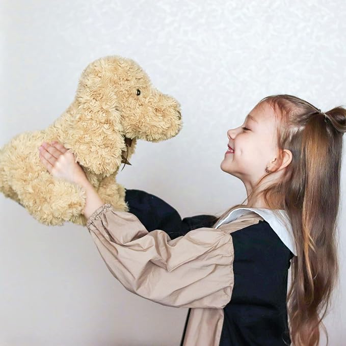 WEIGEDU Poodle Puppy Goldendoodle Stuffed Animal, 11.8 inch, Golden | Cuddly Soft Adorable Toy Dog Labradoodle Plush for Kid Boy Girl Baby Dog Lover Snuggling Birthday Easter Nursery Bedtime Gift