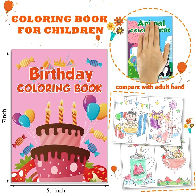 Mczan 24 Pack Mini Coloring Books for Kids Ages 4-8, 8-12 –Bulk Small Coloring Books for Party Favors, Birthday Gifts, Classroom Rewards, Travel Activities Includes Car, Toy, Christmas, Summer Themes