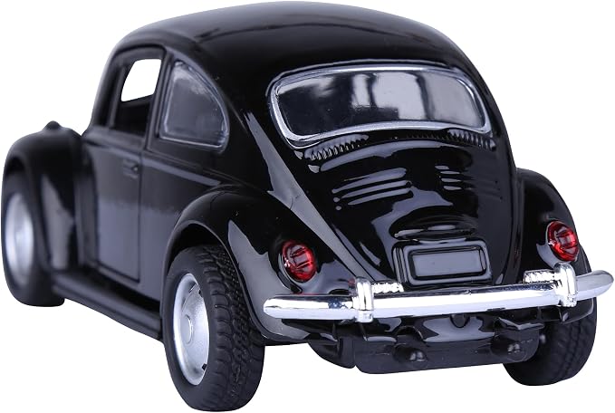 Berry President Classic 1967 Classic Beetle Bug Vintage 1/32 Scale Diecast Metal Pull Back Car Model Toy for Gift Kids (Black)
