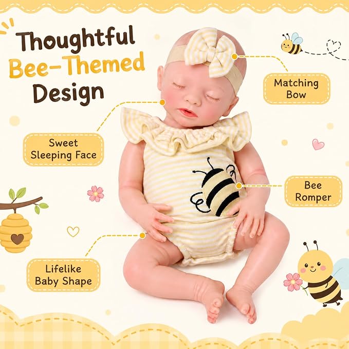 BABESIDE 16 Inch Silicone Baby Doll Weighted 4 Pounds,[NOT Vinyl] Realistic Baby Doll Girl Lifelike Reborn Baby Dolls Silicone Full Body Gift with Accessories for Kids 3+ & Collectors