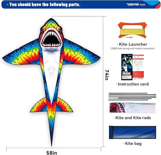 SGftre Complete Kite with Handle, Line & Accessories,Easy to Fly for Kids & Adults, Perfect for Beach, Park, Family Outdoor Activities