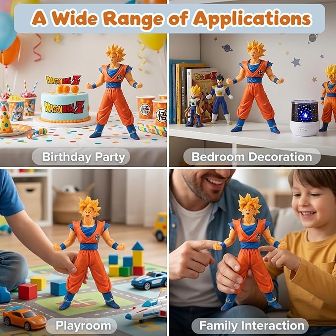 Anime Super Hero Action Figures Set, Collectible Warrior Figurines, 7.8Inch Energy Style Character Models for Display, Party Favors & Gift Collection (Blue)