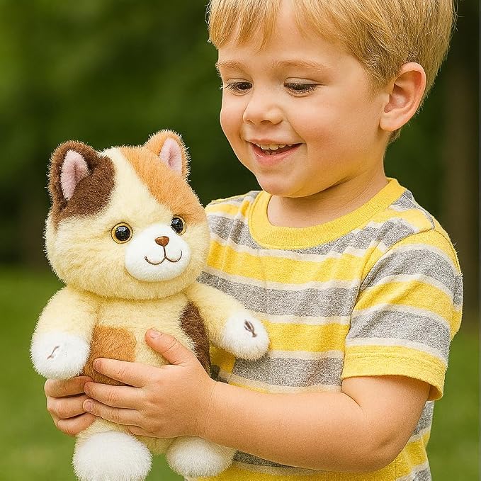 Talking Cat Repeat What You Say Musical Stuffed Animal Shaking Singing Plush Toy Electric Interactive Animated Kitten Plushies Gifts for Kids Girls Boys