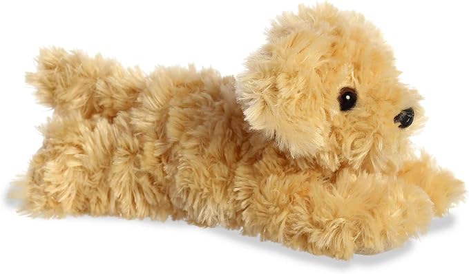 Aurora® Adorable Mini Flopsie™ Ginny Goldendoodle™ Stuffed Animal - Mini Companions Ready for Playful Adventures - for Kids All Ages, Toddlers, Adults, and Families - Gold 8 Inches