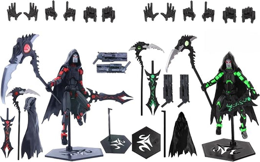 SENROELECTRONAGE T13 Action Figure Assembly Completed, New 2Pcs Dummy 13, Lucky T13 Action Figure, 3D Printed Multi-Jointed Movable, Black Green, Black Red Devil's Scythe Action Figures