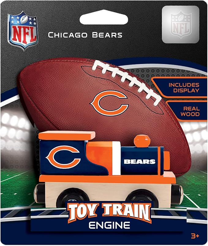 MasterPieces Wood Train Engine - NFL Chicago Bears - Officially Licensed Toddler & Kids Toy, Black